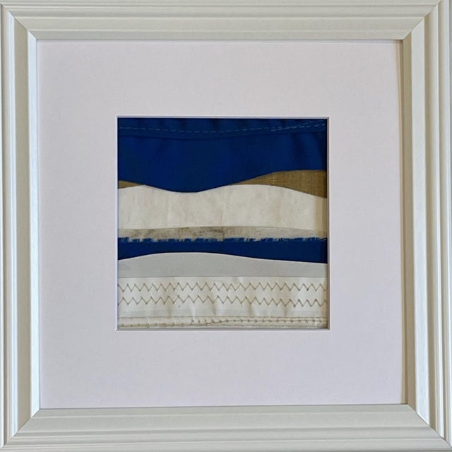 Contemporary Semi-Abstract​ Mixed Media Nautical Sailcloth Landscape Series of 3​ - By JJ-Hogan | the Rise and Fall of Each Day For Sale - Image 13 of 18