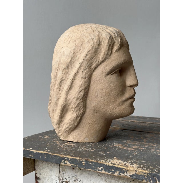 Vintage Folk Art Large-Scale Terracotta Head, Circa 1970s For Sale - Image 11 of 13