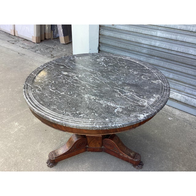 French French Antique Guéridon/Center Hall Table W/Marble Top For Sale - Image 3 of 9