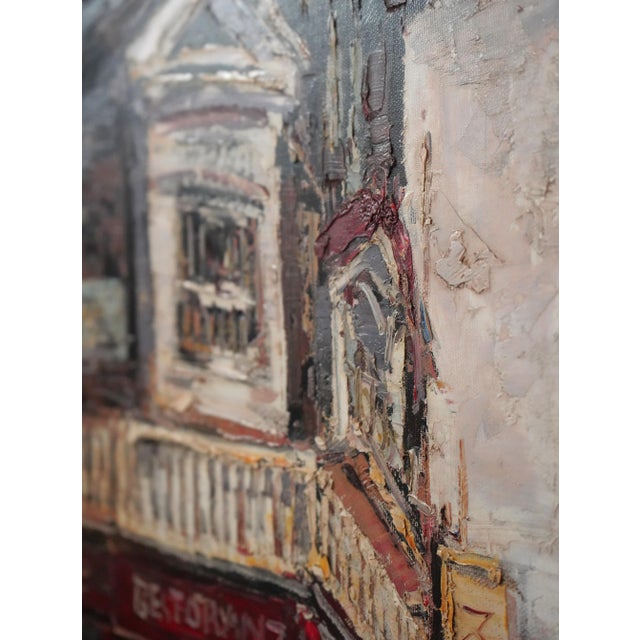European Street Artist Signed Oil Painting on Canvas For Sale - Image 11 of 12