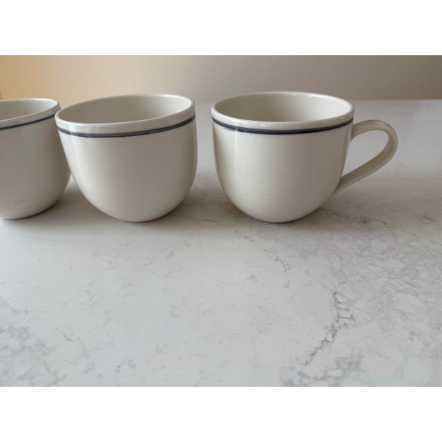 John Julian Porcelain Simple Mug Set of 2 and Simple Beaker, 1 With Grey Stripe, Made in England For Sale - Image 4 of 11