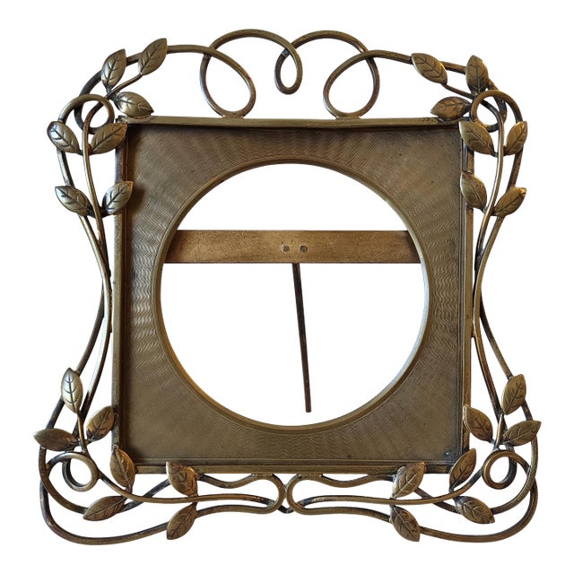 Art Nouveau Brass Leaf Picture Frame For Sale