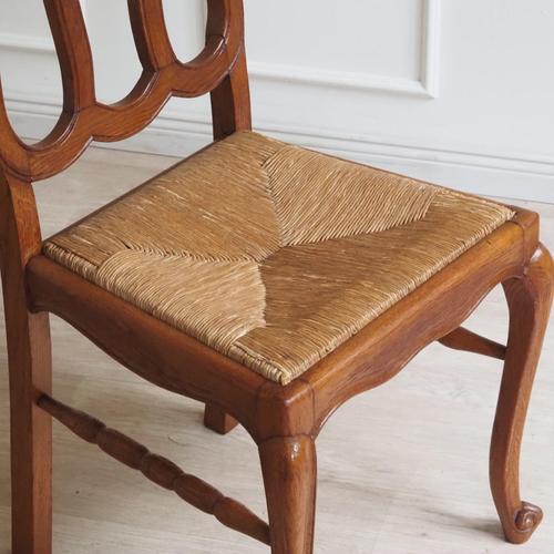 Vintage French Dining Chairs with Woven Seats, Set of 8 For Sale - Image 14 of 17