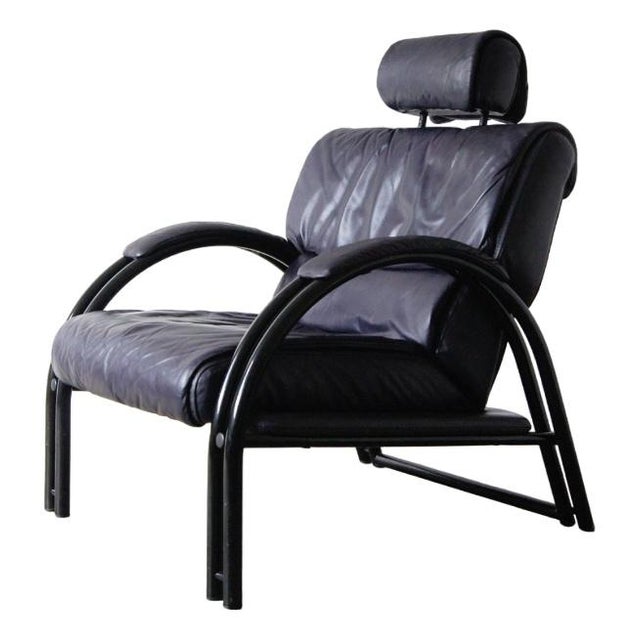 Vintage Italian Lounge Chair in Leather For Sale - Image 15 of 15