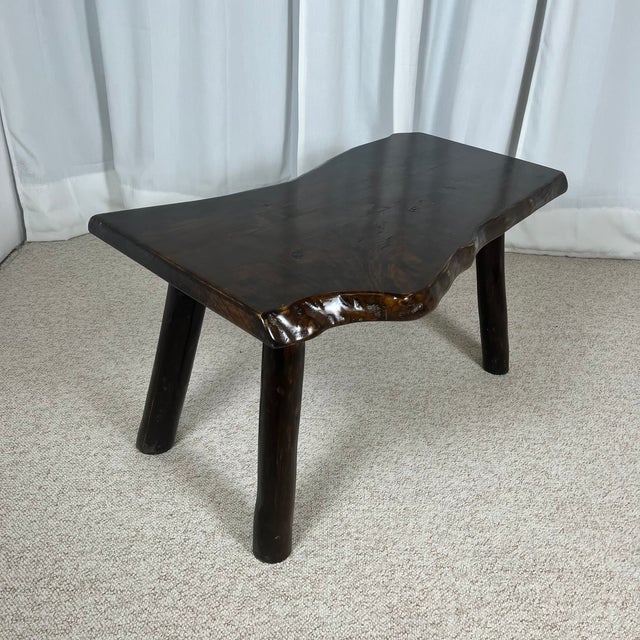 Contemporary Rustic Wabi-Sabi Coffee Table in Wood, 1970s For Sale - Image 3 of 18