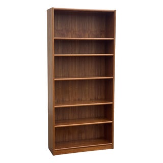 Tall Mid-Century Modern Scandinavian Teak Open Bookcase Display Shelving Unit For Sale