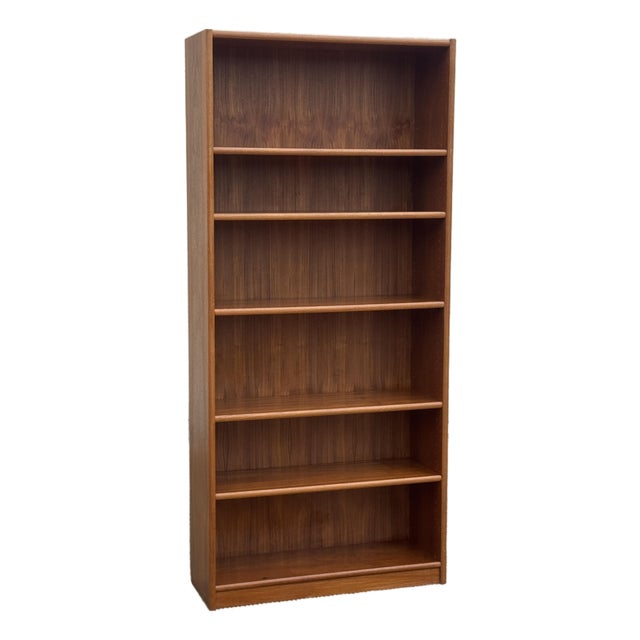 Tall Mid-Century Modern Scandinavian Teak Open Bookcase Display Shelving Unit For Sale