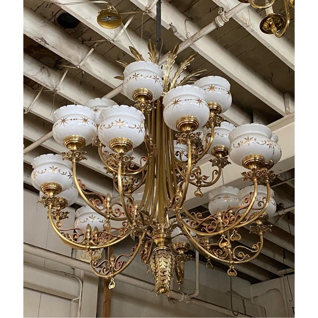 Early 19th Century Art Nouveau Grand 5 Feet Chandelier For Sale - Image 9 of 9