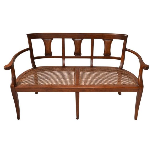 1970 Mid-Century Modern McGuire Attributed Solid Wood Caning Two-Seater Bench For Sale - Image 14 of 14