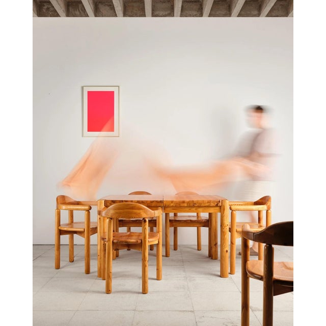 Brutalist Pine Dining Set with Extendable Dining Table and Armchairs by Rainer Daumiller for Hirtshals Savværk, Denmark, 1970s, Set of 7 For Sale - Image 13 of 18