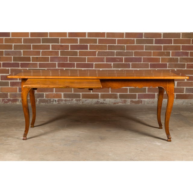19th Century French Fruitwood Dining Table with Bread Board and Cabriole Legs For Sale - Image 11 of 12