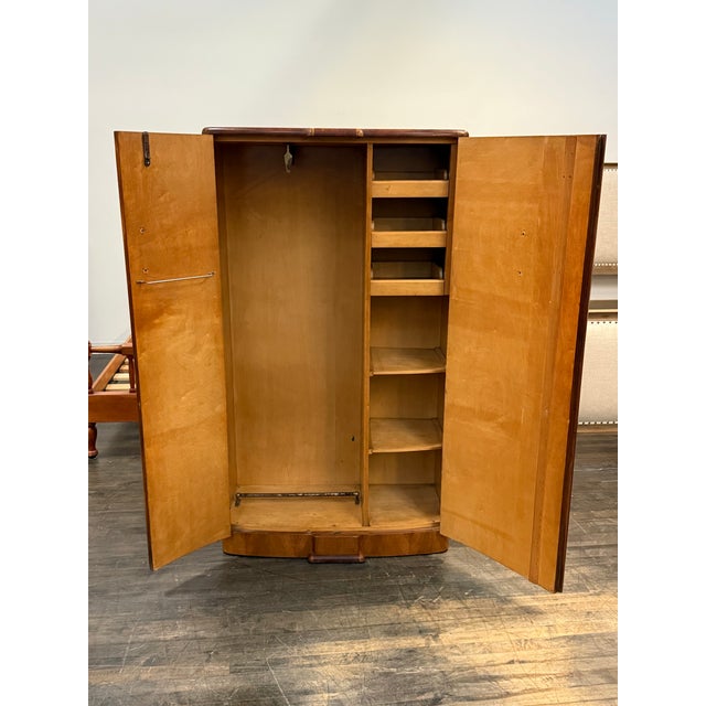Brown Mid 20th Century Art Deco Hanging Armoire With Drawers For Sale - Image 8 of 12
