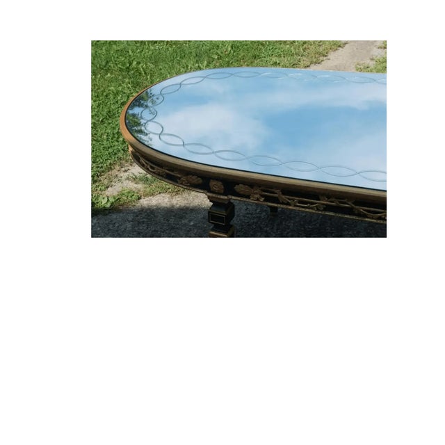 Maison Jansen Vintage Italian Louis XVI Giltwood Mirrored Dining Table, Circa 1940 For Sale - Image 4 of 6