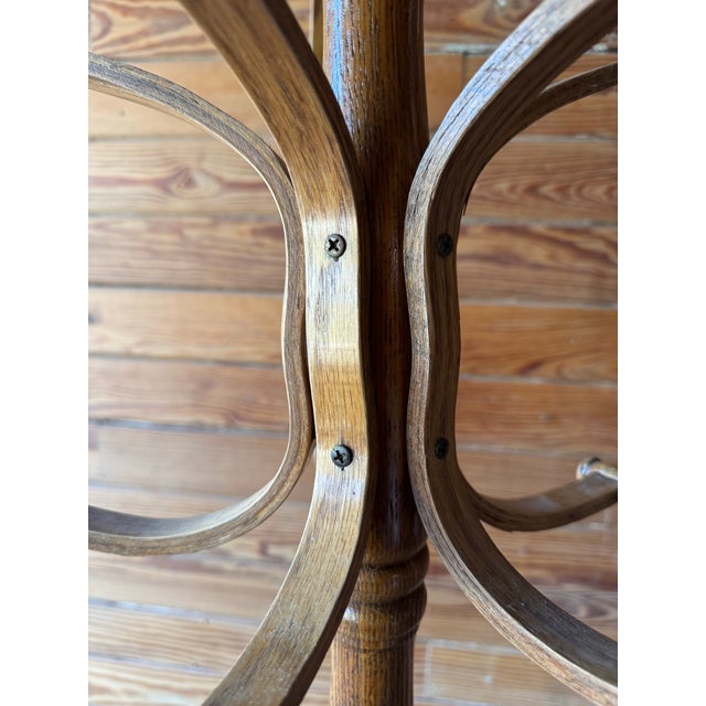 Wood Early 20th Century Thonet-Style Oak Bentwood Coat & Hat Rack/Hall Tree For Sale - Image 7 of 8