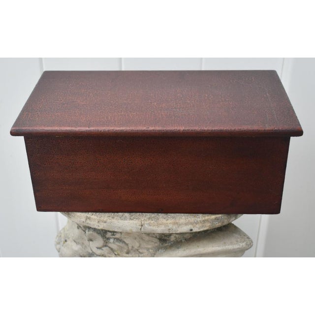 Antique Mahogany Box W/Textured Alligator Finish and Brass Plaque For Sale - Image 9 of 12