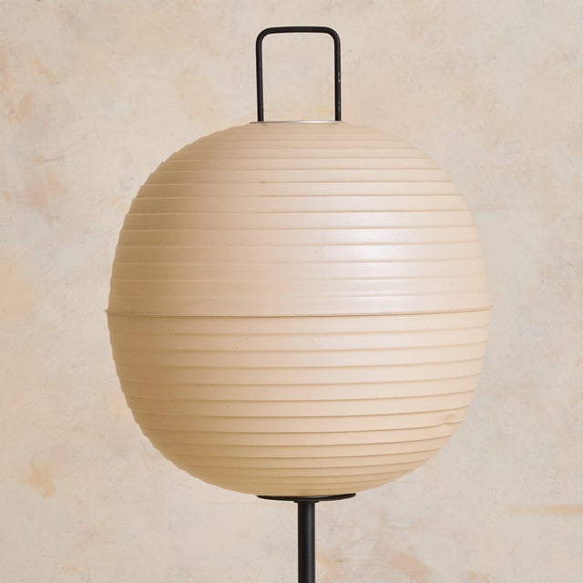 Modern Rare German Tripod Floor Lamp with Ribbed Shade by Bega, 1950s For Sale - Image 3 of 10