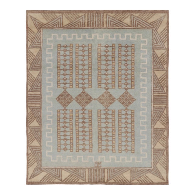 Contemporary Art Deco Style Geometric Wool Rug by Rug & Kilim India For Sale