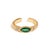 Emerald Teardrop Gemstone Adjustable Gold Ring, Size 4 For Sale - Image 9 of 9