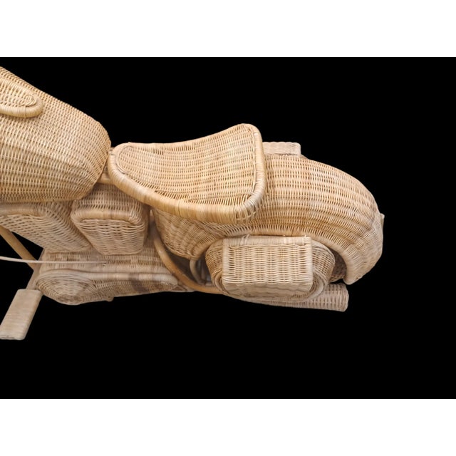 Mid 20th Century Vintage Mid Century Life Size Wicker Motorcycle For Sale - Image 5 of 9