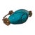 Teal Bohemian or Czech Glass Bride's Basket With Ormalu Handle For Sale - Image 4 of 6