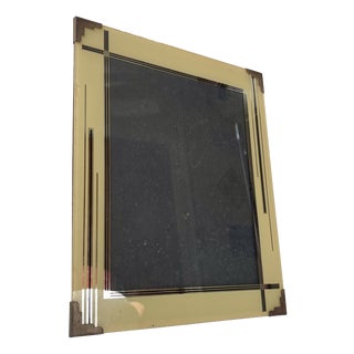 Art Deco Photo Frame (30x25cm) in Glass and Nickel Plated Metal, 1940s For Sale