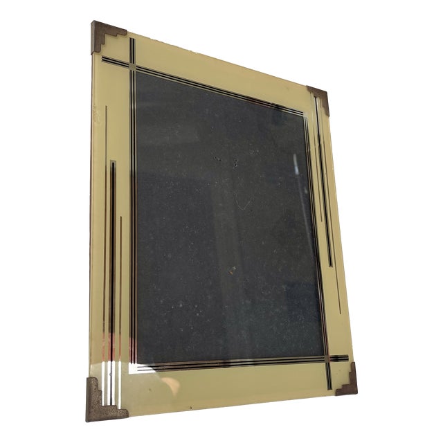 Art Deco Photo Frame (30x25cm) in Glass and Nickel Plated Metal, 1940s For Sale
