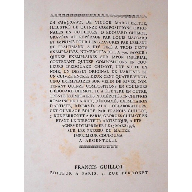 Vintage Ltd. Edition Hand Colored Etching-Listed French Artist-Edouard Chimot-1936 For Sale In Cincinnati - Image 6 of 7