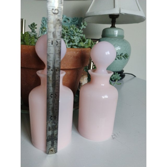 Early 20th Century Pair of French Pink Opaline Perfume Bottles With Original Stopper For Sale - Image 12 of 12