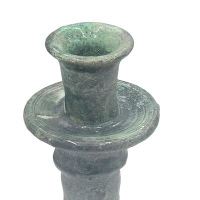 Moroccan Tamegroute Glazed Candlestick Holder For Sale - Image 4 of 5