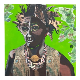 The Leopard King, Original Collage by Adria Becker For Sale