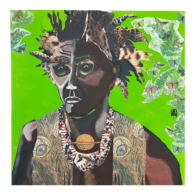 The Leopard King, Original Collage by Adria Becker For Sale