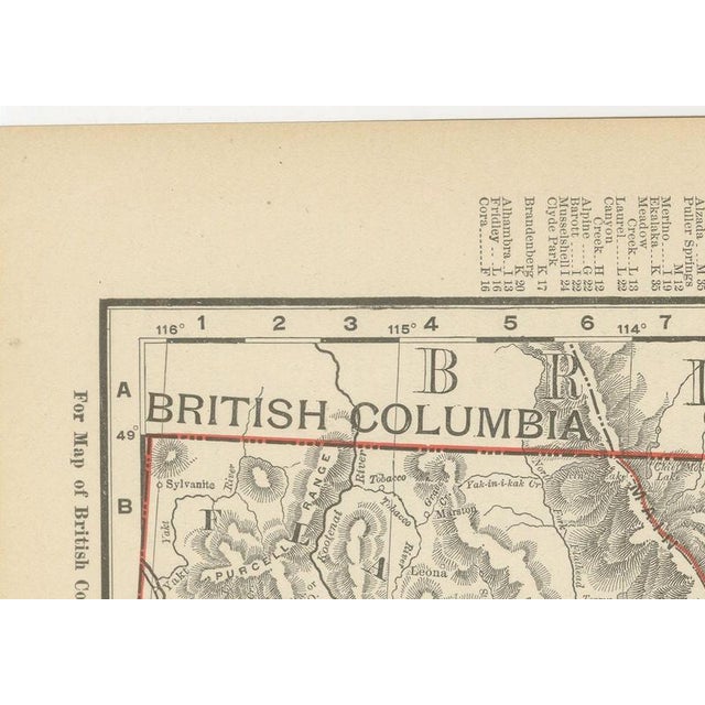 Antique Map of Montana The Treasure State by Ran McNally, 1899 For Sale - Image 6 of 12
