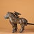 Asian Large Vintage Bronze Chariot Sculpture - Asian Gold-Inlaid Horse & Carriage Statue With Inscriptions For Sale - Image 3 of 10