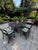 Bronze Vintage Cast Aluminum 7-Piece Outdoor Dining Set, Table & 6 Chairs For Sale - Image 8 of 10