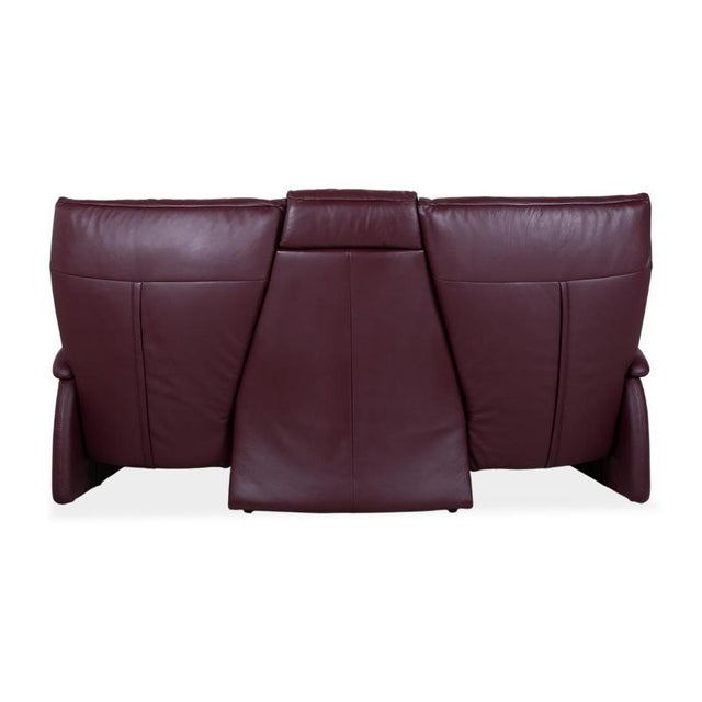 Trapez Leather Three-Seater Red Manual Function Himolla Sofa For Sale - Image 15 of 17