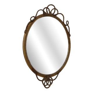 Oval Trimmings and Pompoms Mirror For Sale