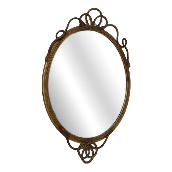 Oval Trimmings and Pompoms Mirror For Sale