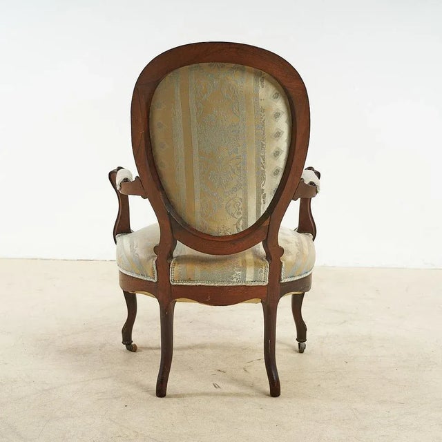 Wood Carved Berger Armchair, 1800s For Sale - Image 7 of 9
