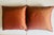Gorgeous pair of 22” copper taffeta silk pillows with feather down inserts.