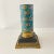 19th-Century French Longwy Floral Enamel Faience Oil Lamp Base, Turquoise Blue For Sale - Image 9 of 9