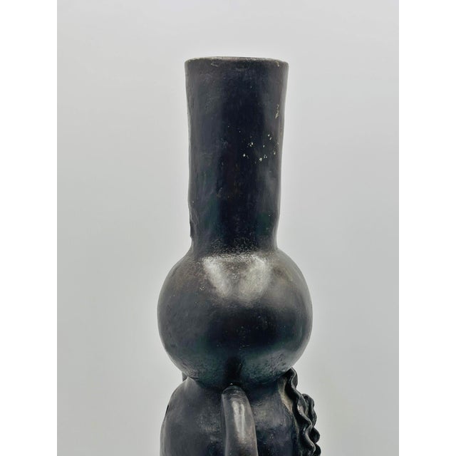 1960s Barro Negro Sculpture by Doña Rosa of Coyotepec Oaxaca, Hand-Signed, Mexican Art For Sale - Image 15 of 18