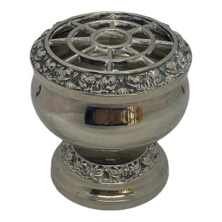 Mid 20th Century Silver Plated Rose Bowl Flower Frog Arranger Vase by Ianthe of England For Sale