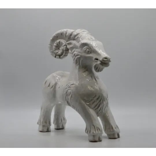 1960s 1960s NR Nuovo Rinascimento Italian Ceramic Ram Sheep Goat Bighorn For Sale - Image 5 of 6