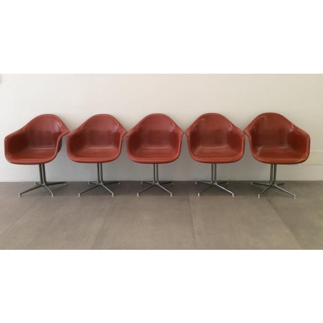 Armchairs and One La Fonda Chair by Charles & Ray Eames for Herman Miller, 1970s, Set of 6 For Sale - Image 14 of 14
