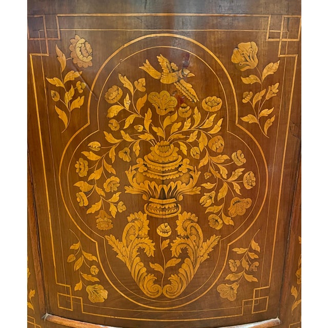 Brown Early 19th Century Pair Of Early 19th Century Dutch Marquetry Corner Cabinets For Sale - Image 8 of 12