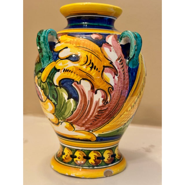 Italian Ceramicist Nereo Boaretto (1914–1977) Hand Painted Vase For Sale - Image 9 of 16