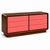 Postmodern dresser. Well made Refinished in a vivid salmon/walnut lacquer.. Dresser is in excellent condition, ready to...