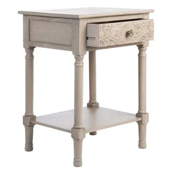 Safavieh Josie 1 Drawer Accent Table - Greige For Sale - Image 4 of 11