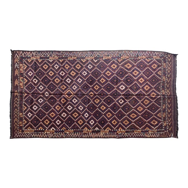 1930s Colorful Turcoman Flatweave Floor Kilim-10' X 4' 9'' For Sale