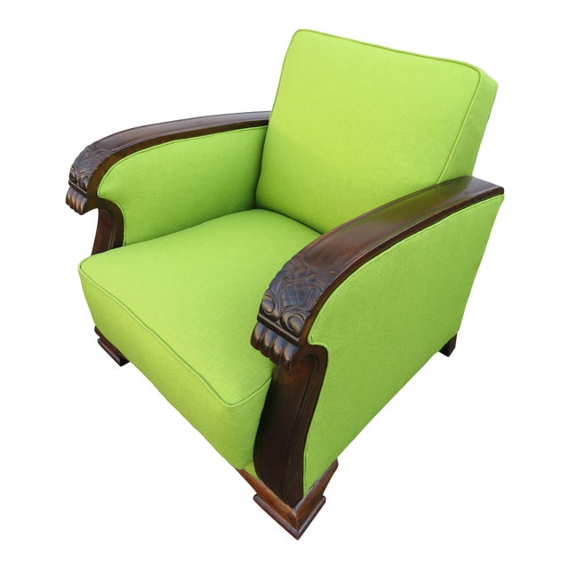 1920s Vintage Art Deco Lounge Club Chair Chairish
